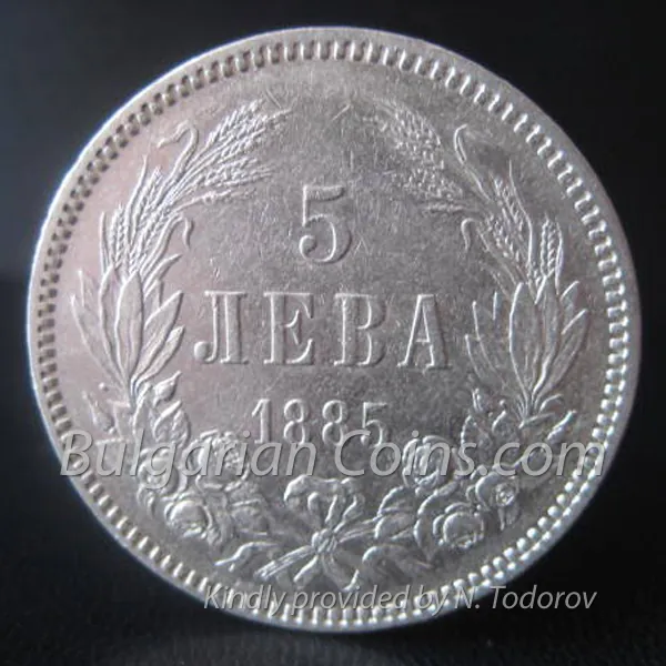 5 лева (1885), лице