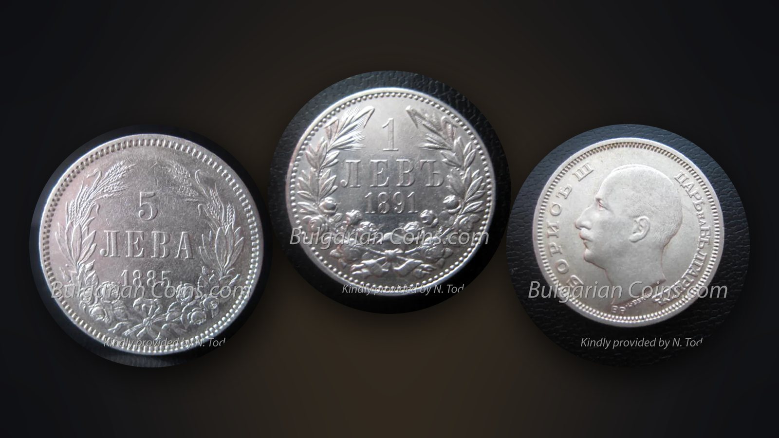 Old Bulgarian coins 5 leva 1885, 1 lev 1891 and 20 leva 1930 – typical coins from family collections