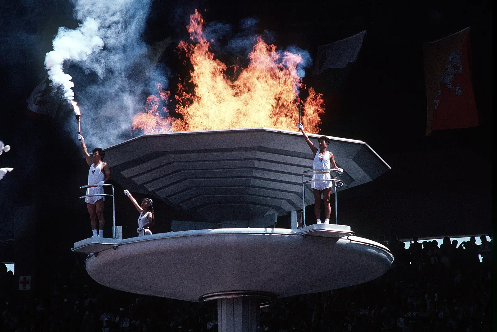Illustration zur Münze „XXIV. Olympische Sommerspiele, Seoul (Republik Korea), 1988“ – Die olympische Fackel von Seoul, 1988