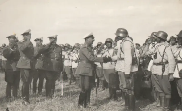 Tsar Boris III at the royal manoeuvres near Popovo, 1937