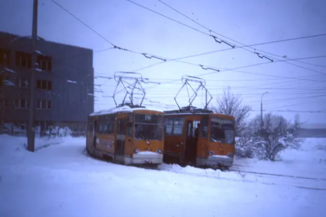 Sofia trams in a snowstorm, January 1995