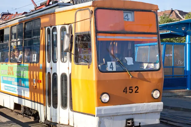 Tram in front of Sofia Central Station